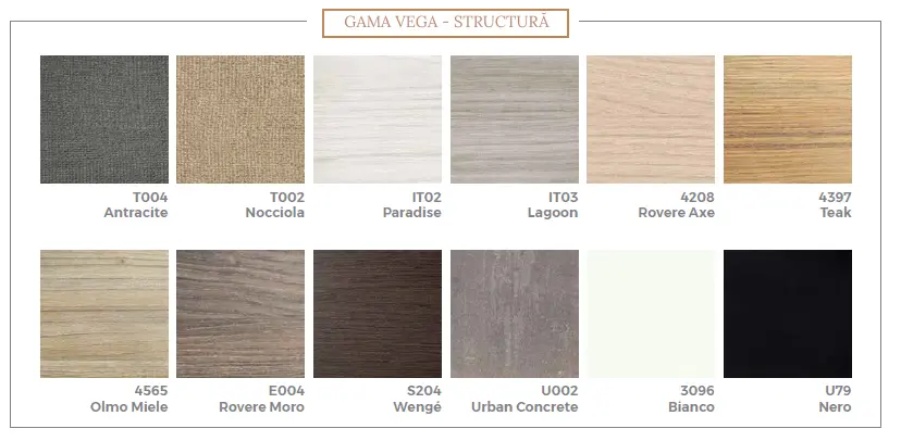 Gamă culori structură pat masaj și spa LEMI.