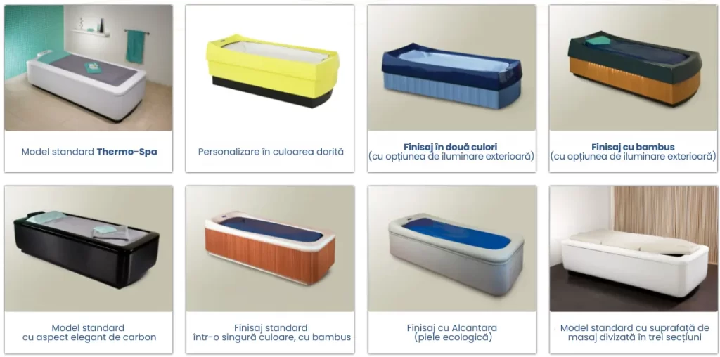Diferite variante de design ale patului cu efect de plutire, Thermo-Spa.